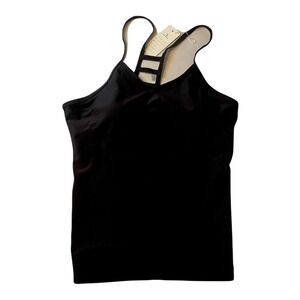 Beachsissi Black Tankini Top Medium V-Neck Ladder Back Adjustable Straps NWT